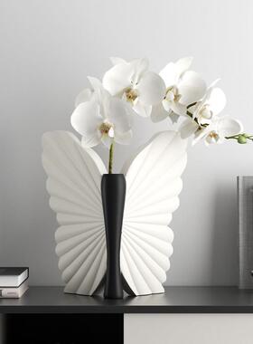 艺术蝴蝶花瓶摆件创意客厅插花器电视柜玄关柜装饰品高级感中古风