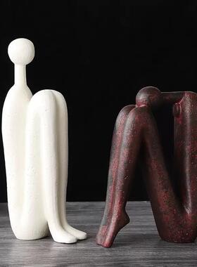 现代抽象简约百搭书挡摆设样板房摆件艺术雕塑摆件轻奢简约背靠背