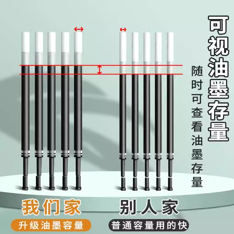 Powerful press pen refill spring head neutral pen refill 0.5mm black blue red ink blue press bullet teacher student business office stationery signature pen water pen writing tool 6906