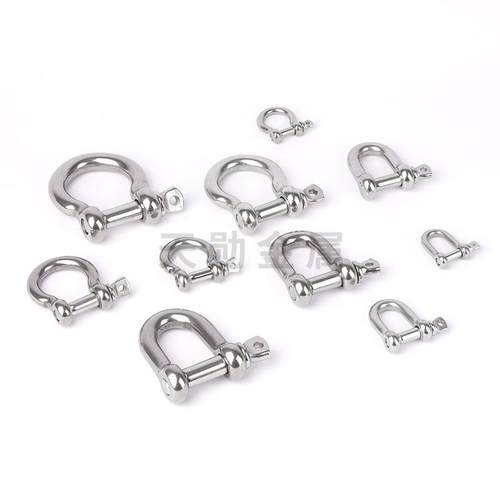 304不锈钢卸扣 弓型卸扣起重卸扣D型卸扣高强度卸扣链条扣 M4-M38 - 图2