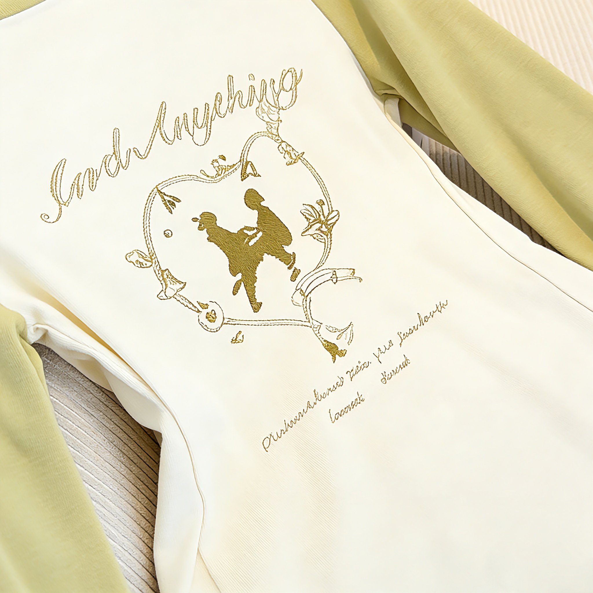 韩系复古别致撞色插肩袖印花长袖T恤春秋设计感减龄百搭打底上衣,淘宝优惠券,粉丝福利购,淘宝优惠卷