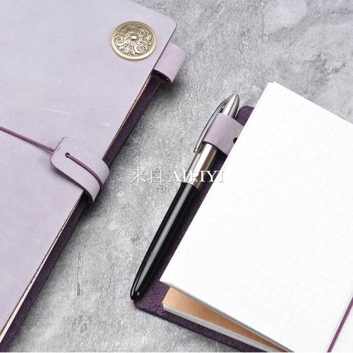 头层雾蜡牛皮TN手账本日记本手工活页本子复古旅行记事本通用现货 - 图0