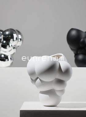 ins北欧泡沫云花器花瓶创意家居插干花树脂工艺品摆件样板房装饰