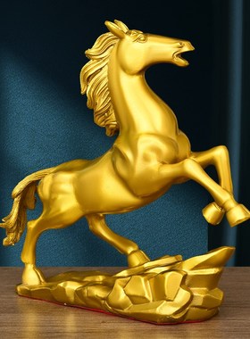 黄铜马到成功摆件风水招财大号唐马生肖马家居客厅办公室装饰礼品