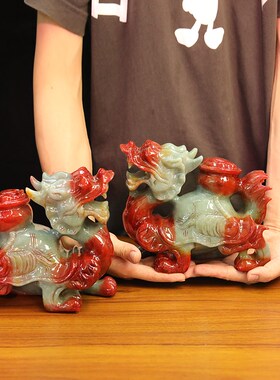 岫玉石头玄武龙龟摆件八卦龙头龟石雕工艺品乌龟神兽赑屃霸下龙龟