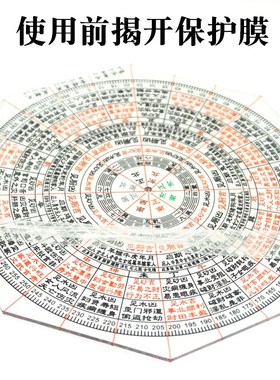 高清加厚八宅二十四山立极尺专业透明罗盘24山户型布局绘图立极规