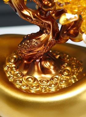 金元宝发财树摆件创意高档轻奢客厅玄关桌面装饰摇钱树工艺品招财