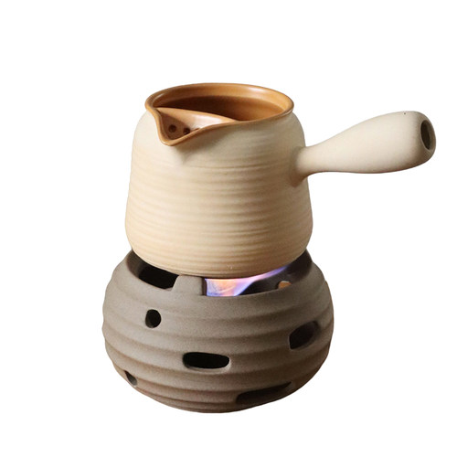 围炉煮茶罐罐茶煮茶壶可明火粗陶侧把壶酒精炉家用户外煮茶器套装 - 图3