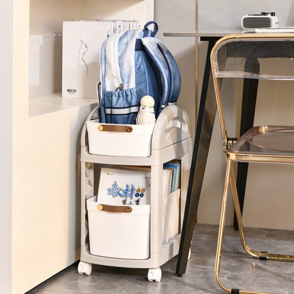 小推车置物架多层塑料家用厨房桌面整理架子学生宿舍书包收纳书架,淘宝优惠券,粉丝福利购,淘宝优惠卷