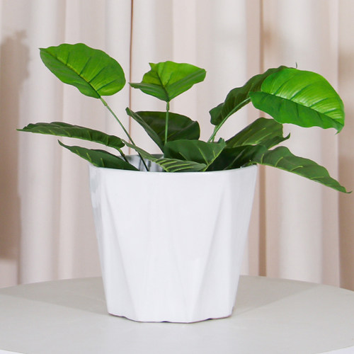 陶瓷花盆托盘八角白色家用桌面落地绿植盆栽红掌萝多肉轻奢高级感 - 图3