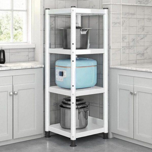 白色厨房置物架落地多层收纳小架子家用储物货架微波炉烤箱锅架,淘宝优惠券,粉丝福利购,淘宝优惠卷