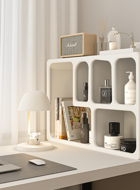 奶油风桌面收e纳柜书桌置物架摆件家用客厅台面洞穴柜展示架装饰