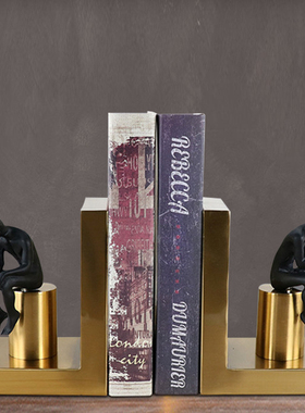 创意思考者书靠书挡n工艺品玄关电视酒柜样板房书柜装饰品金属摆