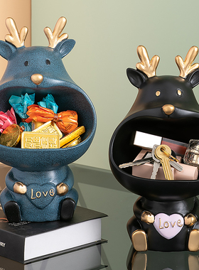 鹿摆件创意客厅电m视柜家居饰品轻奢北欧桌面钥匙收纳乔迁新居礼