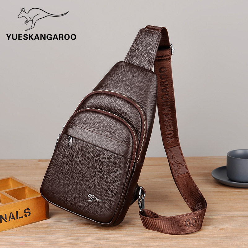 仅亏一天新款 跃森男包真皮胸包男士头层牛皮斜挎包时尚休闲背包,淘宝优惠券,粉丝福利购,淘宝优惠卷