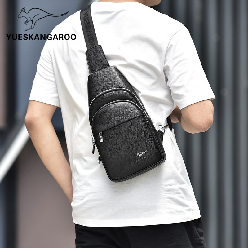 仅亏一天新款 跃森男包真皮胸包男士头层牛皮斜挎包时尚休闲背包,淘宝优惠券,粉丝福利购,淘宝优惠卷