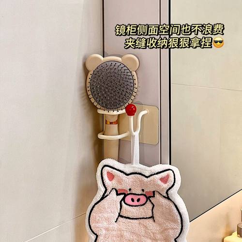 梳子置物架卫生间气垫梳支架气囊按摩梳收纳发圈发箍头绳挂钩挂架 - 图0