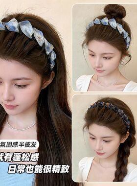 春夏甜美碎花齿梳发箍高颅顶