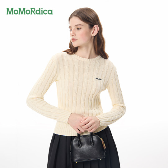 Momordica pure cotton slim cardigan sweater