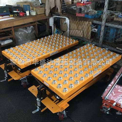 各种滚珠手动升降平台车万向球剪叉小平台手推脚踏液压牛眼平台车 - 图3