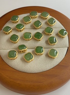 实拍和田玉四叶草吊坠正品和田玉碧玉轻奢小众吊坠