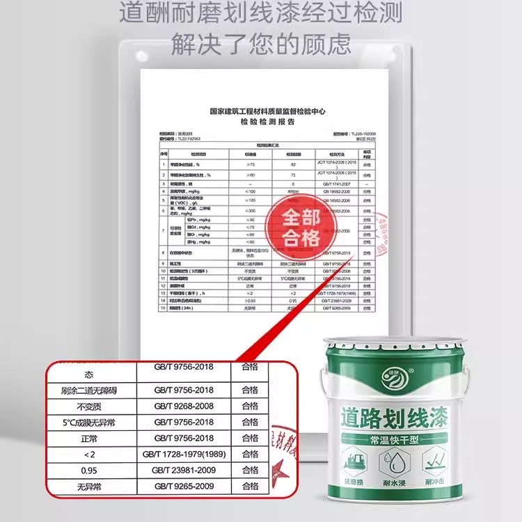 马路划线漆车位停车场水泥地面漆桶装专用耐磨道路标线漆黄色油漆 - 图2