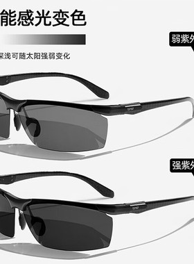 碳纤维墨镜男感光变色太阳镜日夜两用开车专用钓鱼眼镜2026新款
