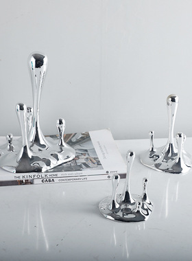 极速现代轻奢水i滴状创意抽象雕塑摆件样板房售楼处设计师软装饰