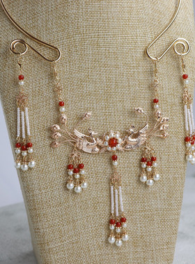 极速云深阁 凤凰于飞 性价比y明制汉服配饰红色系璎珞项圈古风项