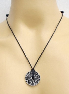 极速Mens Vintage Viking Rune Compass PenKdant Necklace High