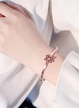 极速网红手镯f叶子星闺蜜手环礼物开口文艺韩版女学生简约时尚手