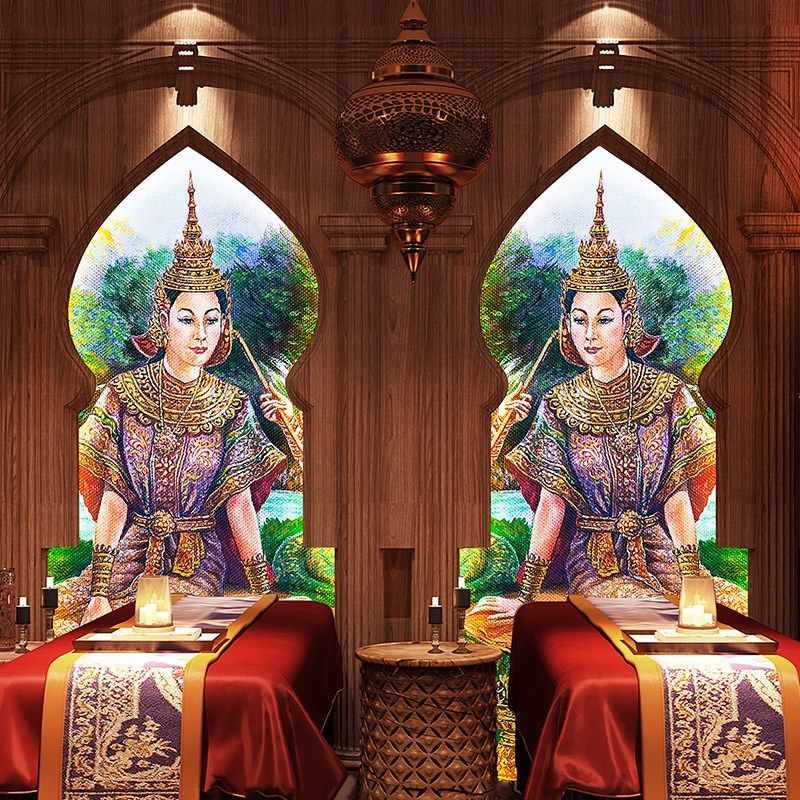 极速泰国东南亚风格背o景墙壁布泰式装饰画墙壁装修画定制壁画墙,淘宝优惠券,粉丝福利购,淘宝优惠卷
