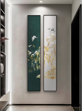 极速宫阙建筑装饰画新p中式餐厅茶室禅意国风挂画玄关走廊过道竖