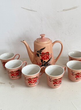 7080年代民俗老物件茶壶茶杯搪瓷茶盘复古茶具影视道具民国风摆件