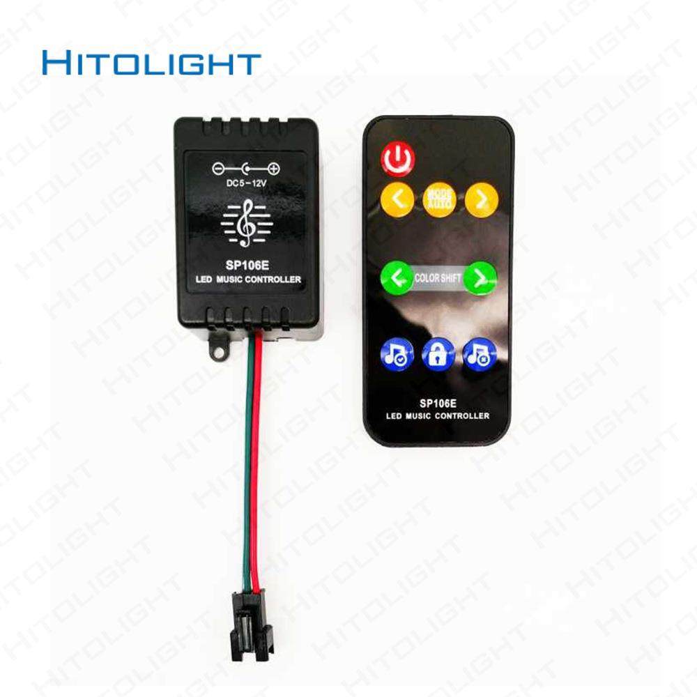 喜来灯RF无线遥控声控WS2811/2812B幻彩灯带 led音乐控制器SP106E - 图3
