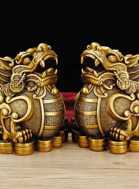 铜皮绣装饰钱皮绣对客厅桌面繁荣皮绣办公室前台带来财富和宝藏大