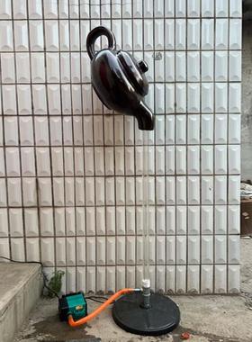 玻璃钢悬空流水天壶厂家喷泉大茶壶模型雕塑茶园茶楼定制创意摆件