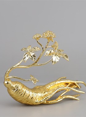 简约创意金属人参摆o件样板房书房软装饰品家居玄关柜工艺品