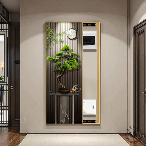 推拉电表箱装饰画现代简约玄关画遮挡配电箱盒子遮丑竖版挂画壁画 - 图0