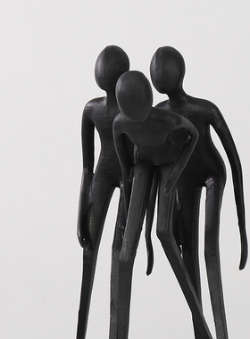 极速现代简约客厅黑色金属抽象人物摆H件家居样板间玄关电视柜软