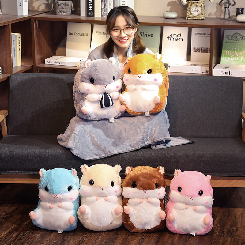 仓鼠暖手捂抱枕被子两用靠垫办公室车载靠枕N学生午睡毯子枕头女,淘宝优惠券,粉丝福利购,淘宝优惠卷