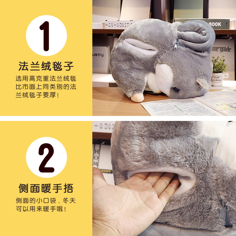 仓鼠暖手捂抱枕被子两用靠垫办公室车载靠枕N学生午睡毯子枕头女,淘宝优惠券,粉丝福利购,淘宝优惠卷