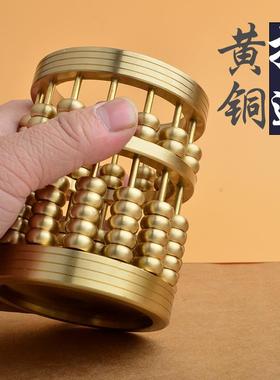 算盘黄铜招笔筒办轻奢风创意设计摆件公室桌面个性时尚财摆件