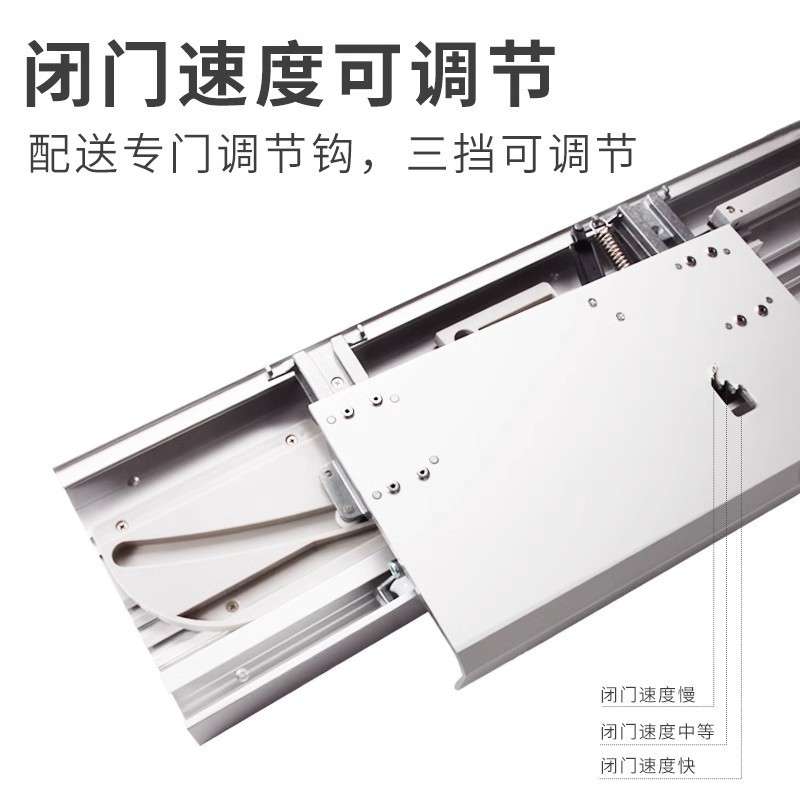 电动巴士门轨道平移变轨五金配件衣柜铰链电视柜书柜滑轨推拉门 - 图2