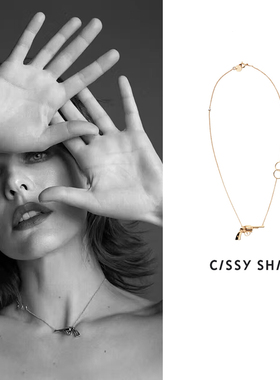 CISSY SHI【何穗同款】手枪项链金色镀18k金气质轻奢设计颈链项链