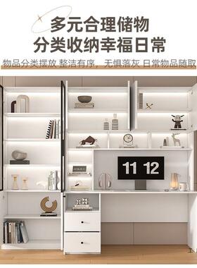 书桌桌架一体桌子实木F5M7S7TT生家用电书脑桌带书柜组合学写字简