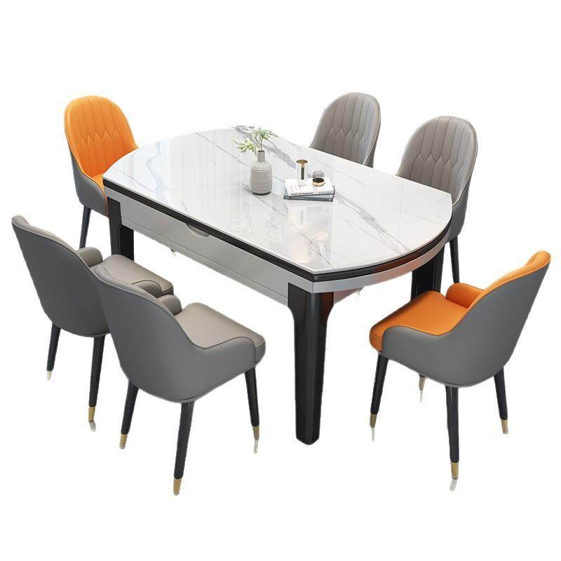 岩板桌椅组合岩板餐桌家用吃饭子桌现代简约轻奢餐小户桌餐型伸缩,淘宝优惠券,粉丝福利购,淘宝优惠卷