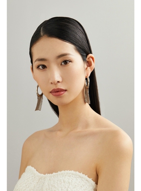 【D11抢先购】Paco Rabanne 女金属链甲锁子甲银色耳环