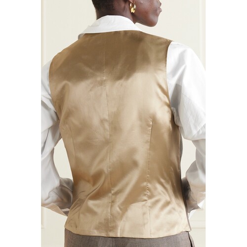 【季末折扣】Joseph 秋冬缎布羊毛混纺深灰色女马甲/背心 - 图1