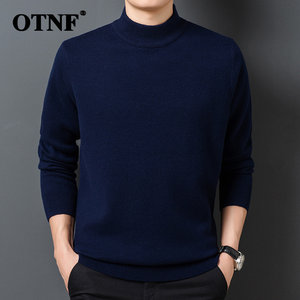 鄂尔多斯市羊毛衫男2025年秋冬爸爸装半高领宽松加厚毛衣打底衫潮